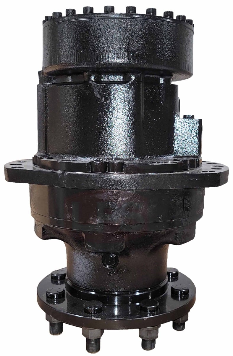 LPS 2 Speed Drive Motor with Brake for Bobcat® OEM 7359253 Replacement - 10 Bolt Mounting Flange, Long Nose Design