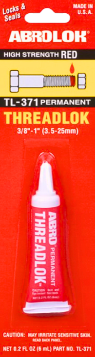 Loader Parts Source Replacement for Abro® OEM TL-371: Threadlok, High Strength & Permanent, Red 6mL, For Metal Fasteners