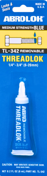 Loader Parts Source Replacement for Abro® OEM TL-342: Threadlok, Medium Strength & Removable, Blue 6mL, For Metal Fasteners