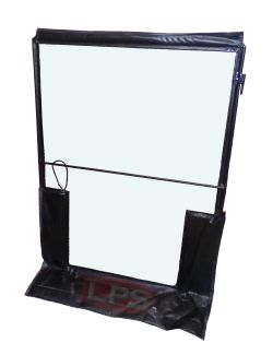 LPS Vinyl Cab Enclosure Replacement Door w/ Hinges for Replacement on Case Skid Steer Loaders