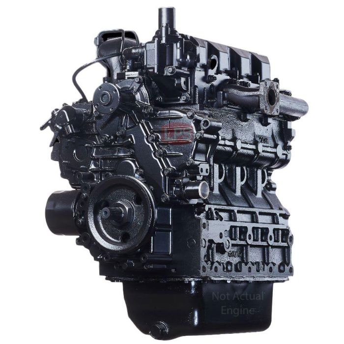 Reman-Kubota V3307CR Long Block Engine W/Out Turbo for Replacement on Takeuchi® Compact Track Loaders